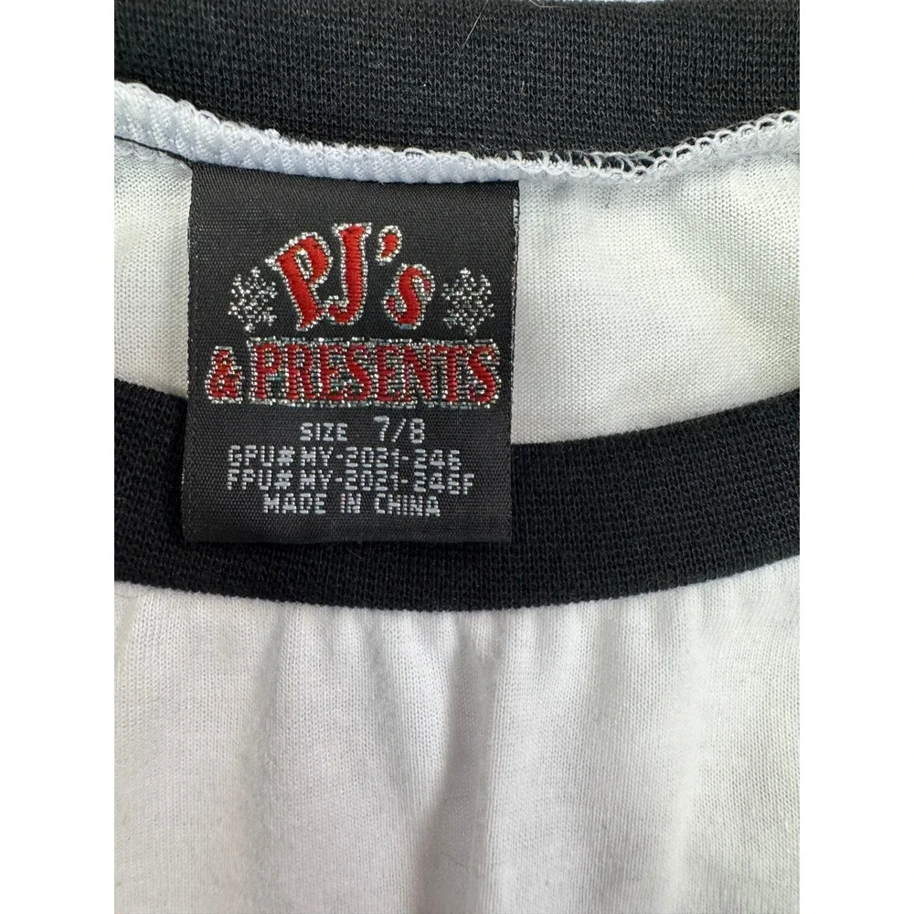 PJ's & Presents Kids Brother Bear Pajama Top Black White Buffalo Plaid Size 7/8